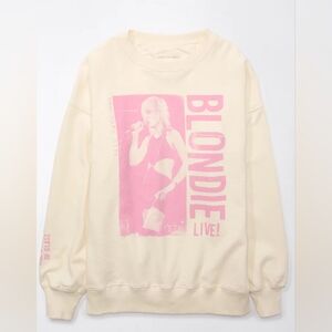 AE Oversized Blondie Graphic Sweatshirt, Cream, Size L, NWT